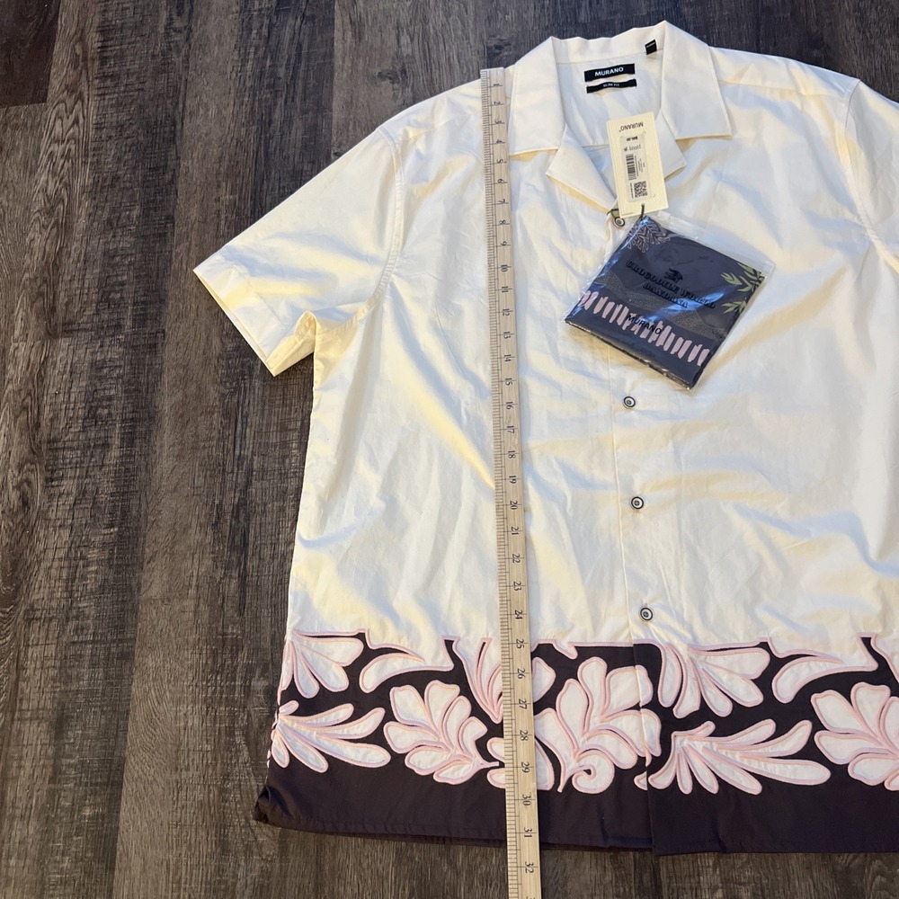 NWT Murano~XXL~Crocodile World Collection Cotton Short Sleeve Embroidered Shirt - Picture 7 of 13